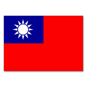 Patriottische tafelkaart met vlag van Taiwan Kaart