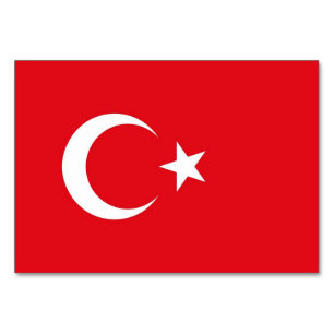 Patriottische tafelkaart met vlag van Turkije Kaart
