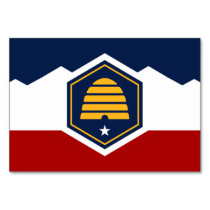 Patriottische tafelkaart met Vlag van Utah, VS Kaart