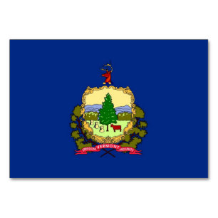 Patriottische tafelkaart met vlag van Vermont Kaart