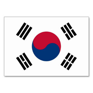 Patriottische tafelkaart met vlag van Zuid-Korea Kaart
