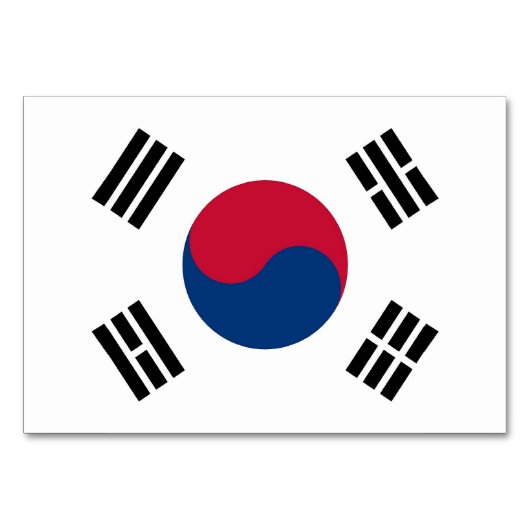 Patriottische tafelkaart met vlag van Zuid-Korea Kaart (Achterkant)