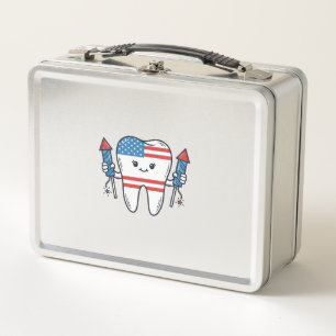 Patriottische Tand Mascotte Vuurwerk Vector Design