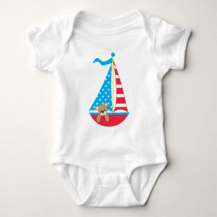 Patriottische Teddy Bear, 4 juli Baby Romper