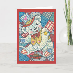PATRIOTTISCHE TEDDYBEER & QUILT WENSKAART Vers Kaart