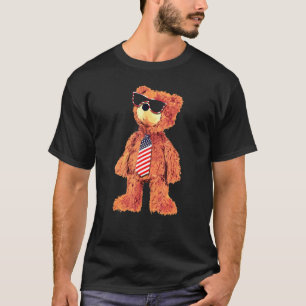 Patriottische Teddybeer viert 4 juli in am T-shirt