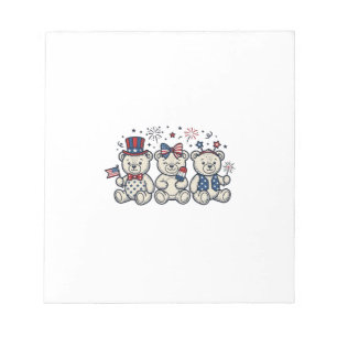 Patriottische teddyberen Vintage gravure vector on Notitieblok