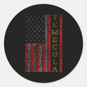 Patriottische Temecula Verenigde Staten vlag Ronde Sticker