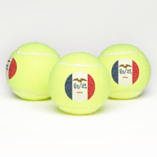 Patriottische Tennis Ball met vlag van Iowa, Veren Tennisballen