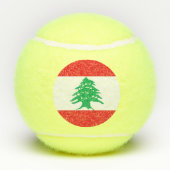 Patriottische tennisbal met vlag van Libanon Tennisballen (Achterkant)
