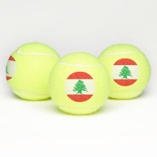 Patriottische tennisbal met vlag van Libanon Tennisballen