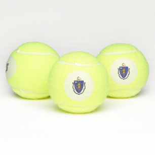 Patriottische tennisbal met vlag van Massachusetts Tennisballen