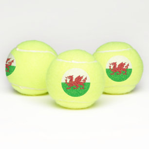 Patriottische tennisbal met vlag van Wales, Vereni Tennisballen