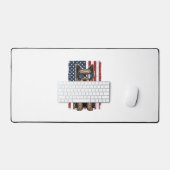 Patriottische Terrier Hond Vintage Vlag Vector Des Bureaumat (Keyboard & Muis)