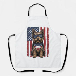 Patriottische Terrier Hond Vintage Vlag Vector Des Schort