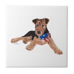 Patriottische Terrier Puppy Tegeltje