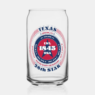 Patriottische Texas Typography Drinkware Set Blikvorm Glas