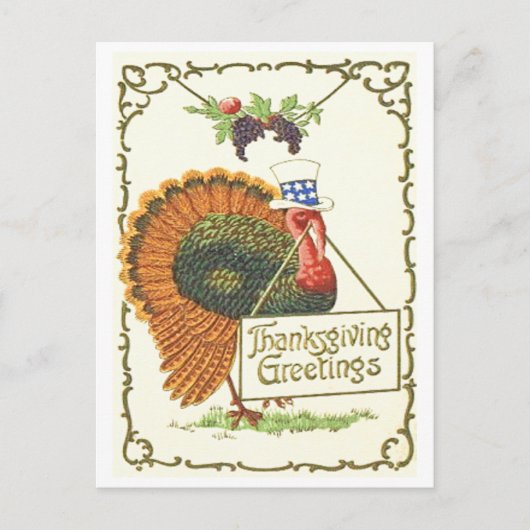 Patriottische Thanksgiving Feestdagenkaart (Voorkant)