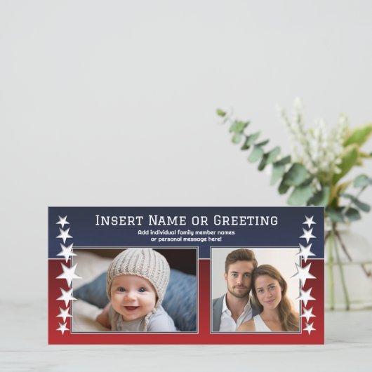 Patriottische thema foto - Instant Download optie Feestdagenkaart (Staand voorkant)