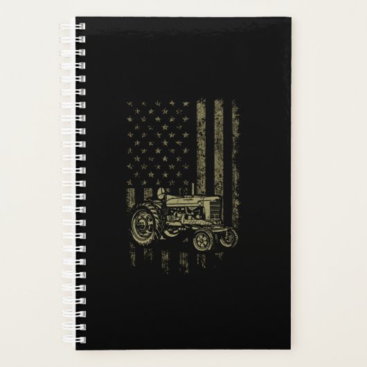 Patriottische tractor American Flag Tractor Boerde Planner (Voorkant)