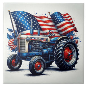 Patriottische tractor keramische Tegel Tegeltje