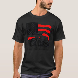 patriottische tractor op een boerderij-Amerikaans T-shirt