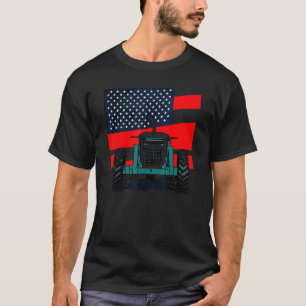 patriottische tractor op een boerderij-Amerikaans T-shirt