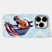 Patriottische trots: Kwartpaard met Amerikaanse vl Case-Mate iPhone Case (Achterkant (horizontaal))