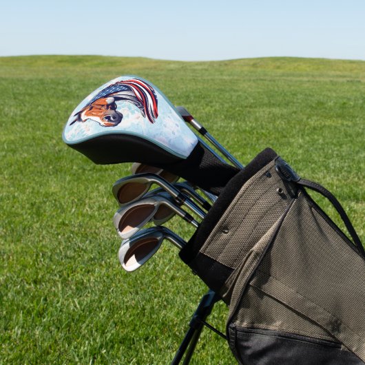 Patriottische trots: Kwartpaard met Amerikaanse vl Golfheadcover (Insitu)