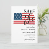 Patriottische trouwerij in Kansas, VS Save The Date (Staand voorkant)