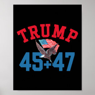 Patriottische Trump 45 en 47 winnaar won Patri Poster