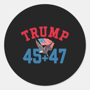 Patriottische Trump 45 en 47 winnaar won Patri Ronde Sticker
