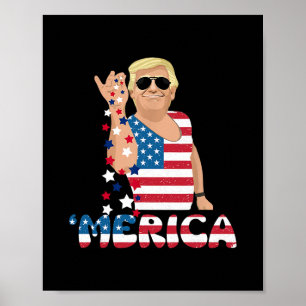 Patriottische Trump 4 juli Amerika Vrijheid Onafha Poster