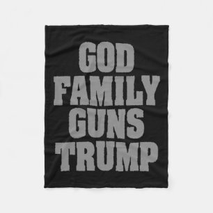 Patriottische Trump God Familie Pistolen Trump Fleece Deken