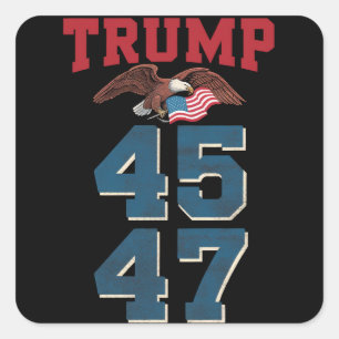 Patriottische Trump Won 45 en 47 Overwinning Winna Vierkante Sticker