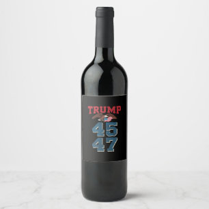 Patriottische Trump Won 45 en 47 Overwinning Winna Wijn Etiket