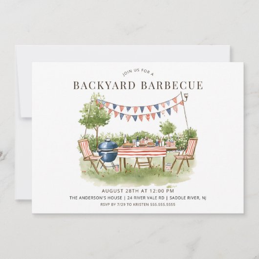 Patriottische Tuinbarbecue Kaart (Voorkant)