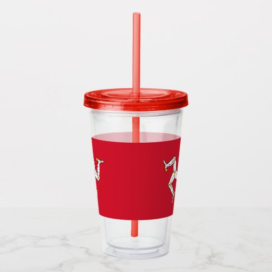 Patriottische Tumbler met vlag van het eiland Man Acryl Drinkbeker (Rechts)