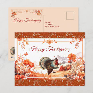 Patriottische Turkije Thanksgiving Feestdagenkaart