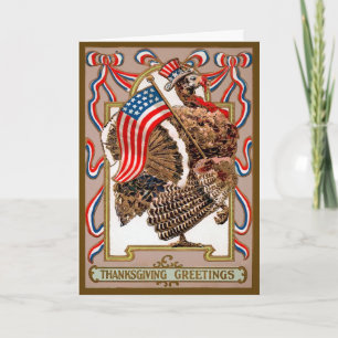 Patriottische Turkije Thanksgiving Kaart