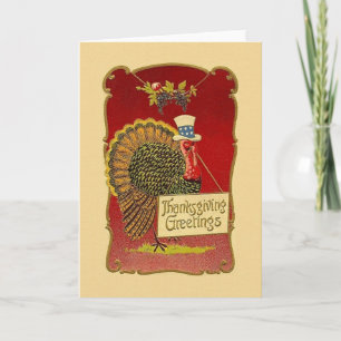 Patriottische Turkije Thanksgiving Kaart