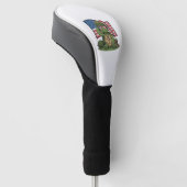Patriottische Turtle Salute Vector Design_1 Golfheadcover (Schuin)