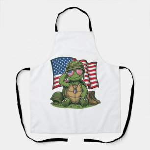 Patriottische Turtle Salute Vector Design_1 Schort