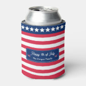 Patriottische U.S. Vlag Gelukkig 4th van Juli Fami Blikjeskoeler (Blikje Voorkant)