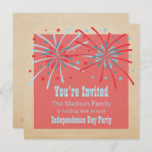 Patriottische uitnodiging tot vuurwerk (Voorkant / Achterkant)