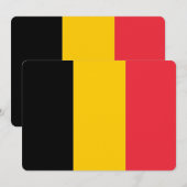 Patriottische uitnodigingen met Belgische vlag (Voorkant / Achterkant)