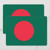 Patriottische uitnodigingen met de vlag van Bangla (Voorkant / Achterkant)