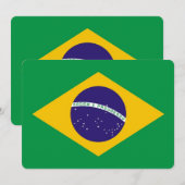 Patriottische uitnodigingen met de vlag van Brazil (Voorkant / Achterkant)