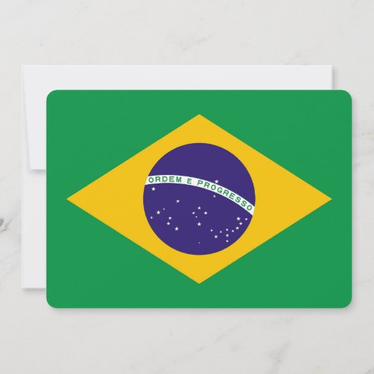 Patriottische uitnodigingen met de vlag van Brazil (Achterkant)