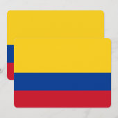 Patriottische uitnodigingen met de vlag van Colomb (Voorkant / Achterkant)